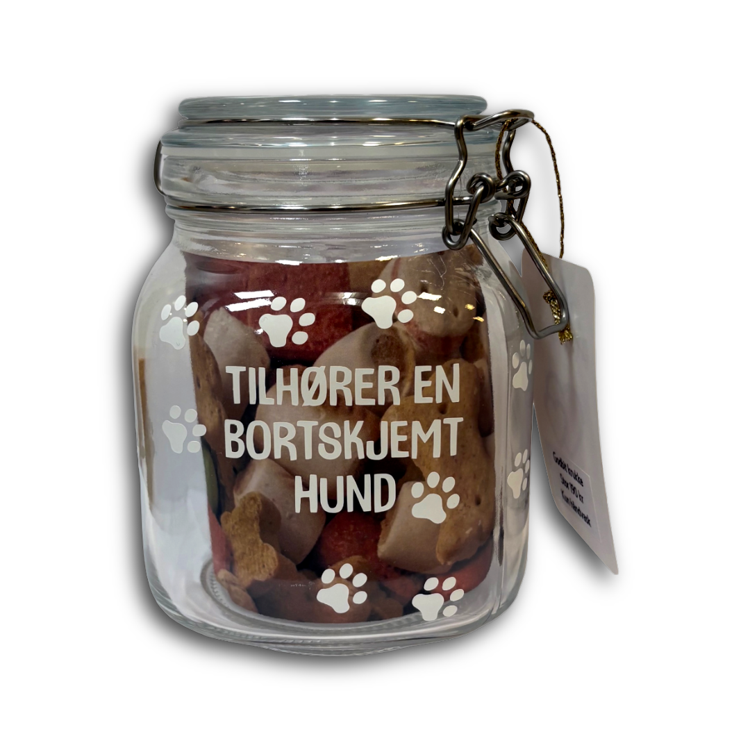 TIlhører en bortskjemt hund - stor godbit krukke