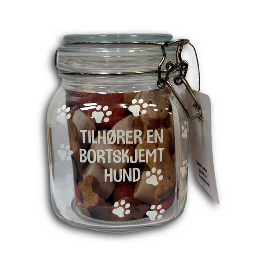 TIlhører en bortskjemt hund - stor godbit krukke