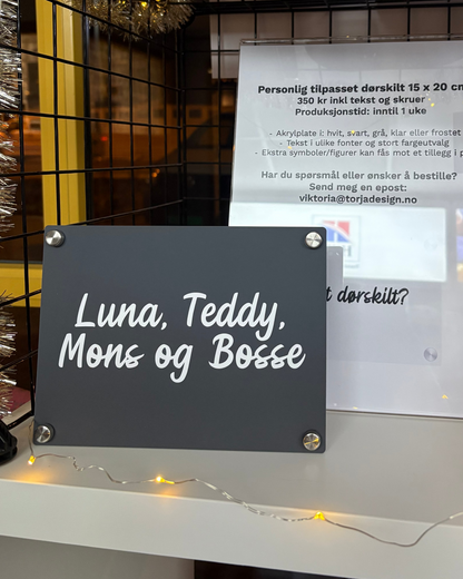 Standard Dørskilt 15 x 20 cm